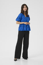 Taylar peplum blouse victoria blue