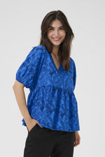 Taylar peplum blouse victoria blue