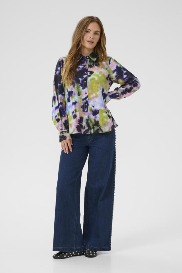 Justine Gally shirt green/blue abstract