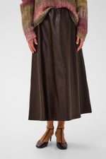 Lilli PU skirt coffee bean