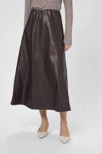 Lilli PU skirt coffee bean