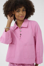 Ayna denim shirt pink stripe
