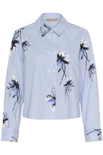 Brila shirt blue flower stripe