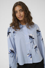 Brila shirt blue flower stripe