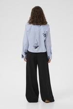 Brila shirt blue flower stripe