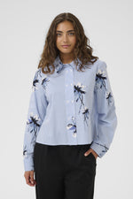 Brila shirt blue flower stripe