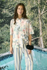 Lotus Greece shirt blue leaf