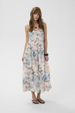 Lotus Greece strap dress blue leaf