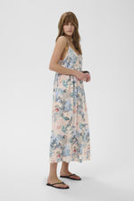 Lotus Greece strap dress blue leaf