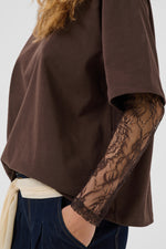 Colum lace t-shirt coffee bean