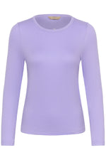Nia t-shirt rib bruin of lila