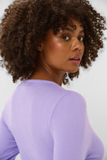 Nia t-shirt rib bruin of lila