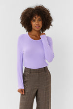 Nia t-shirt rib bruin of lila