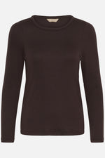 Nia t-shirt rib bruin of lila