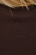 Nia t-shirt rib bruin of lila