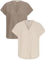 Jett blouse lichtbruin of beige