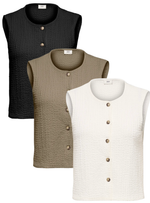 Turbo waistcoat ecru, camel of zwart