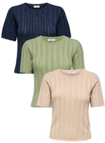 Beauty top lichtgroen, beige of donkerblauw