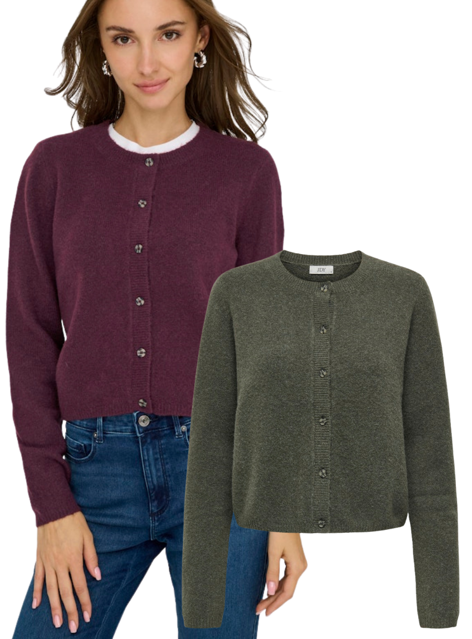 Chloe cardigan khaki of bordeaux