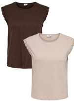 Salva crochet top beige of bruin