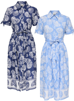 Anna midi shirtdress lichtblauw of donkerblauw