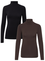 Pamila roll neck souspull zwart of bruin