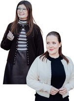 Emmali pearl cardigan bruin of beige