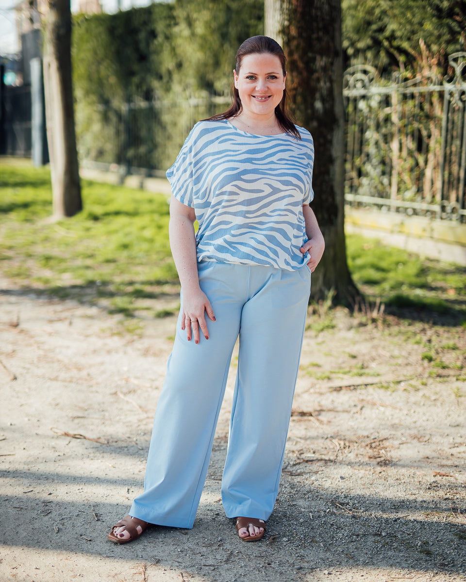 Amber top soft chambray zebra