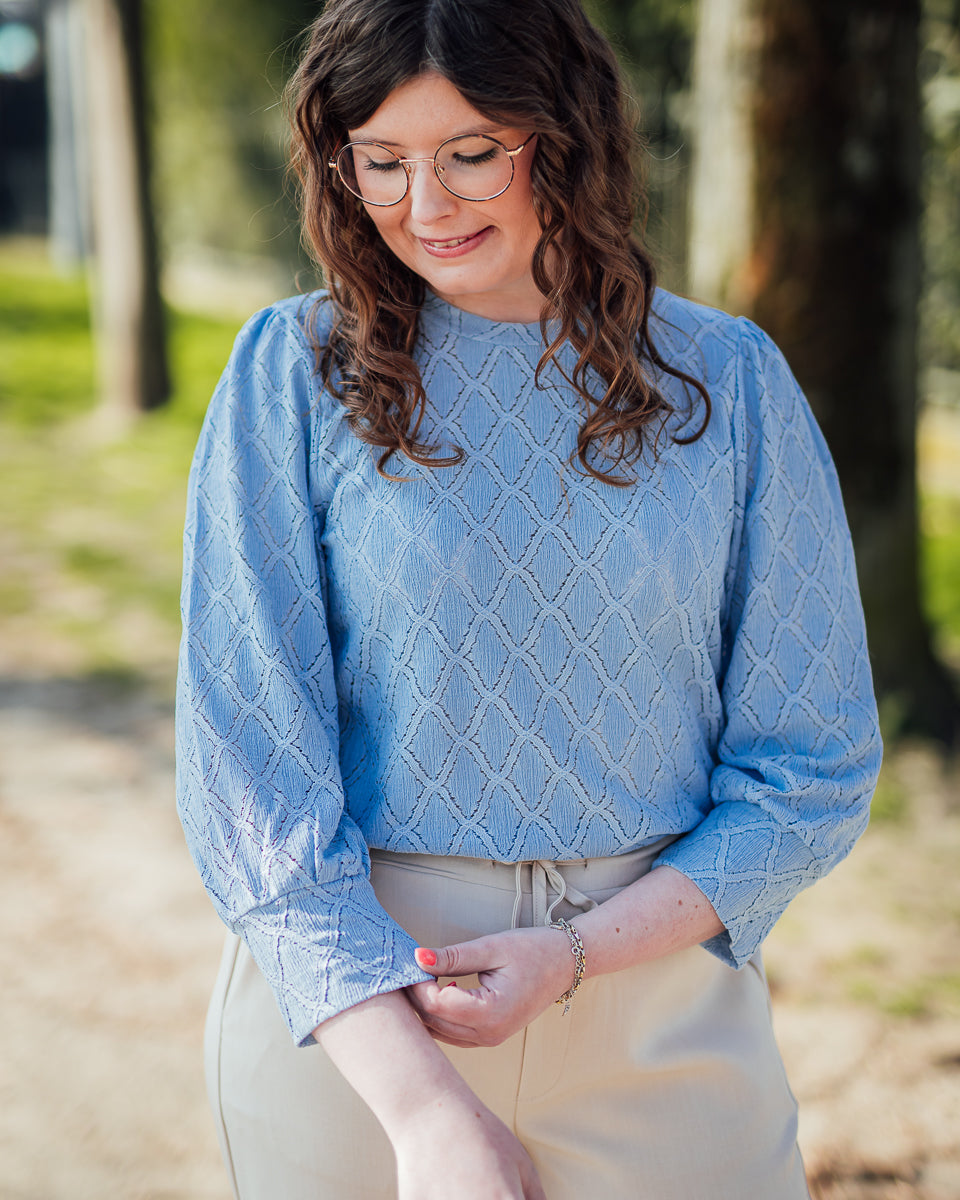 Tio lace blouse soft chambray