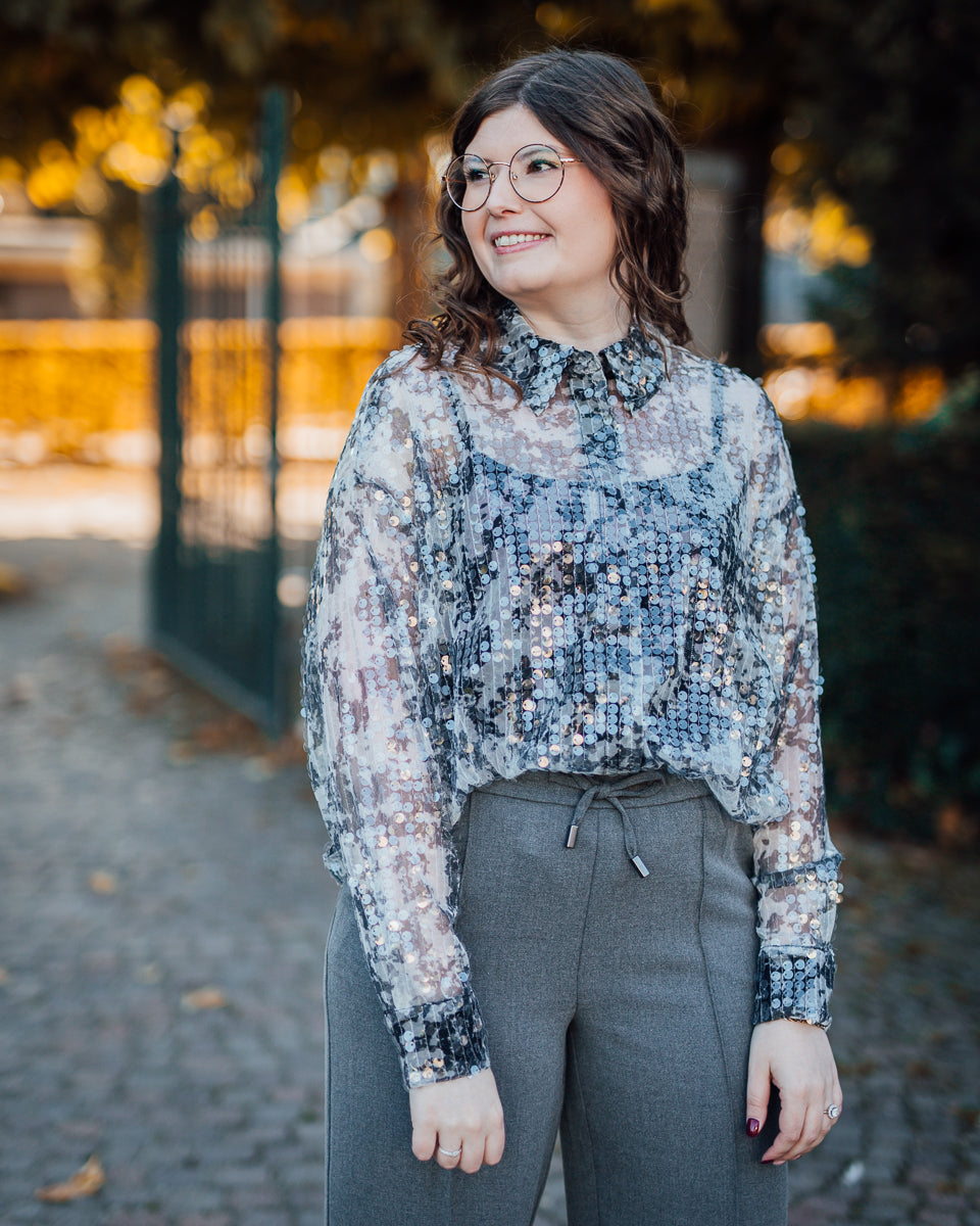 Wilma shirt grey/white