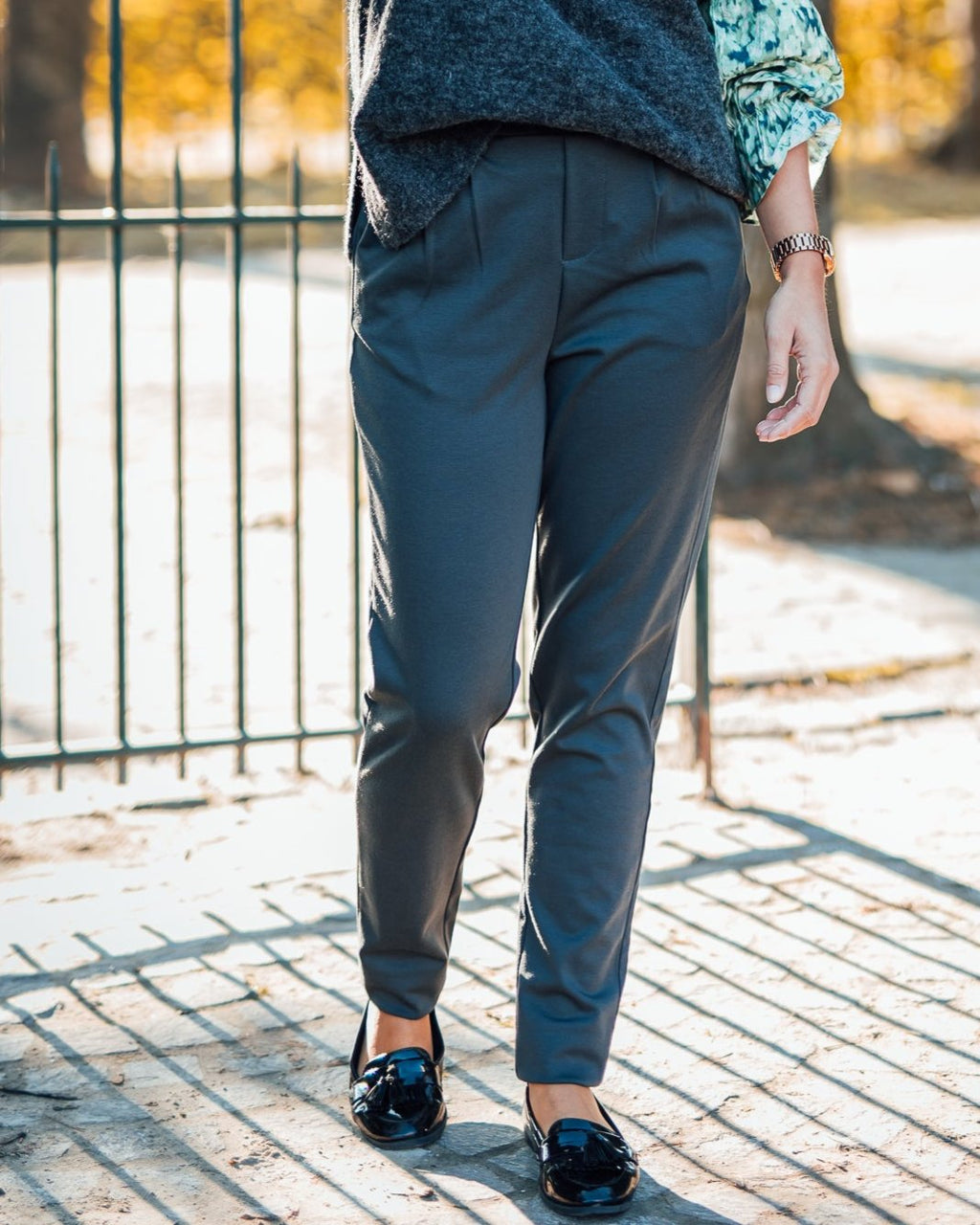 Jenny pant smalle pijp black oyster