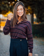 Berkley polo pull fudge stripe