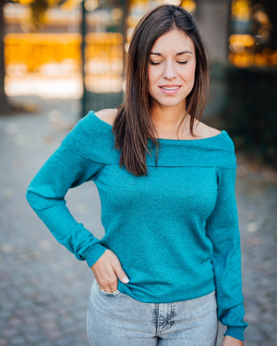 Mopaz lurex top harbor blue