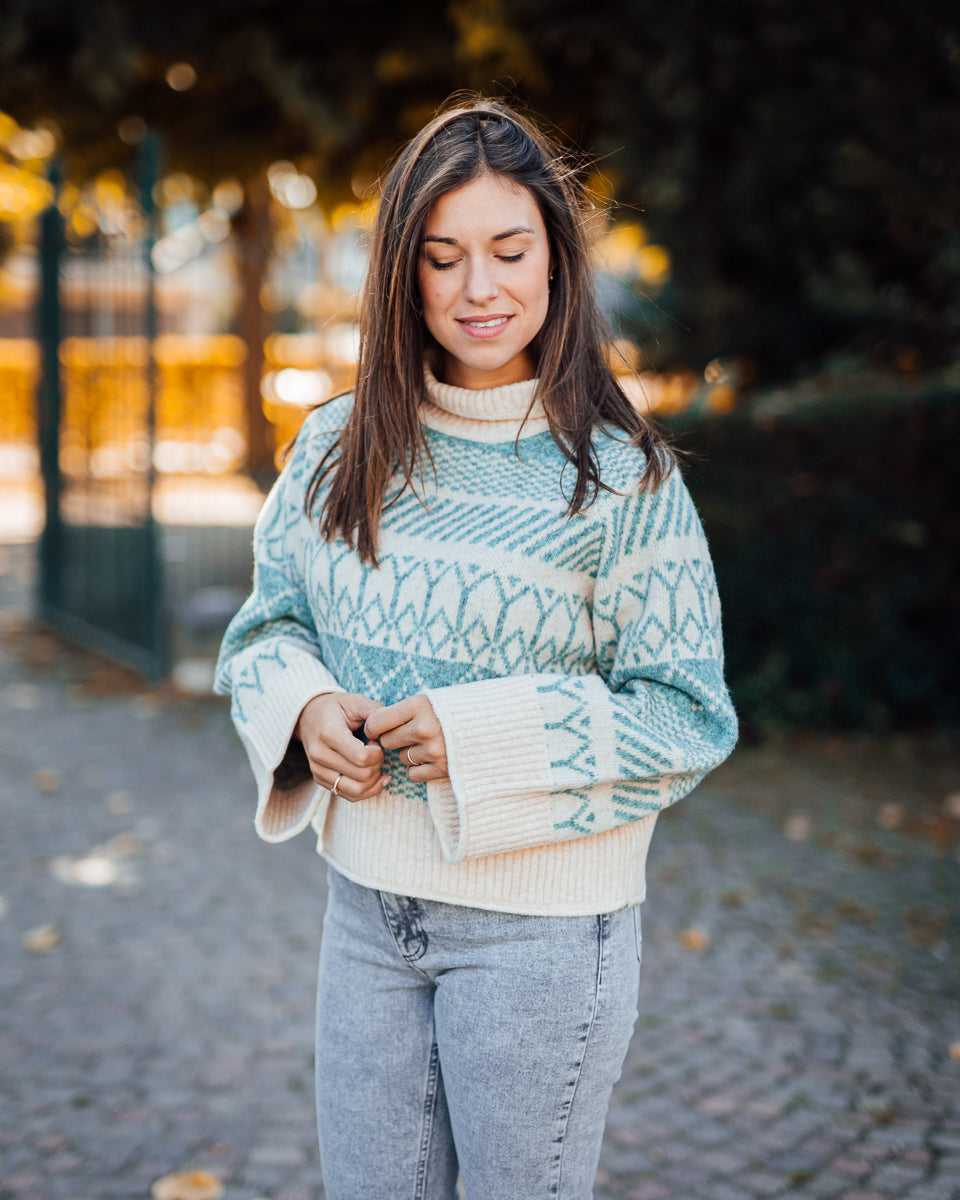 Micha rollneck pull aqua haze