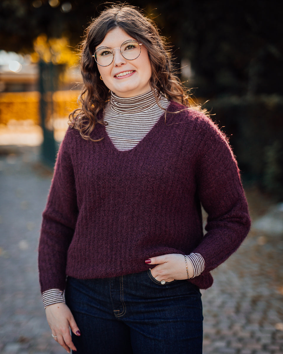 Alexandra jersey rollneck bordeaux