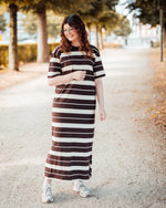 Winny dress coffee bean stripe
