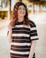 Winny dress coffee bean stripe
