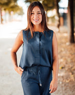 Vesta waistcoat navy blazer pinstripe