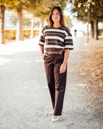 Winny t-shirt coffee bean stripe