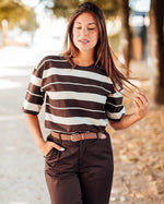 Winny t-shirt coffee bean stripe