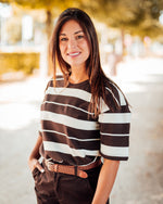 Winny t-shirt coffee bean stripe