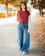 Vera wide jeans scarf medium denim