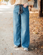 Vera wide jeans scarf medium denim