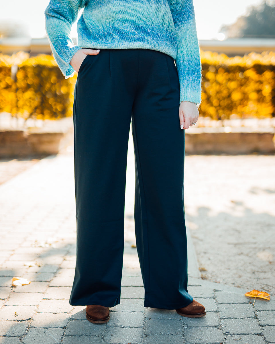 Rizetta wide pants donkerblauw