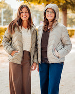 Padding jacket lichtgroen of beige
