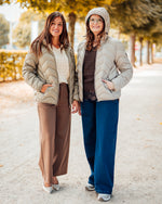 Padding jacket lichtgroen of beige