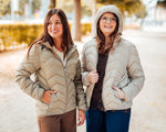 Padding jacket lichtgroen of beige