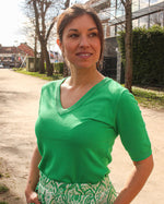 Lizza v-neck pull bright green