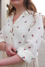 Iberlin emb shirt cerise