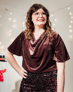 Perlina draping blouse fudge